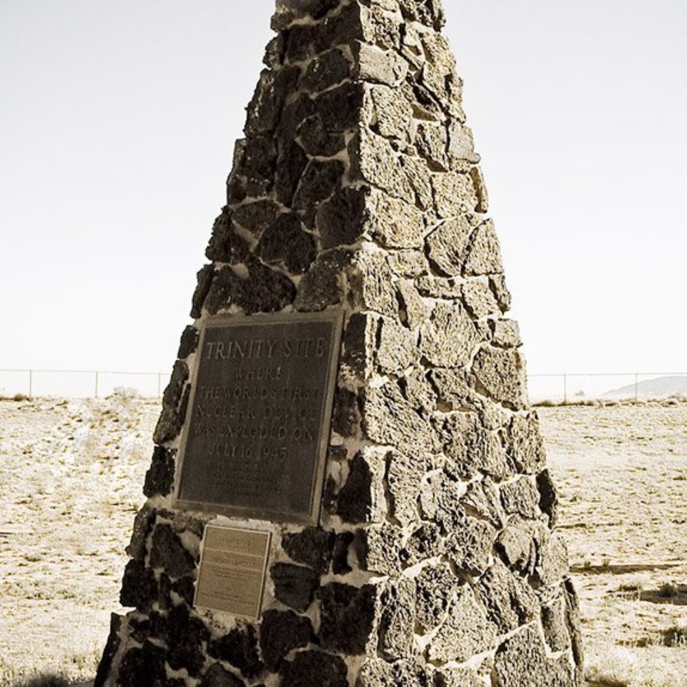 The Obelisk marking ground zero at the Trinity Site in New Mexico where the first nuclear bomb was detonated The Obelisk marking ground zero at the Trinity Site in New Mexico where the first nuclear bomb was detonated