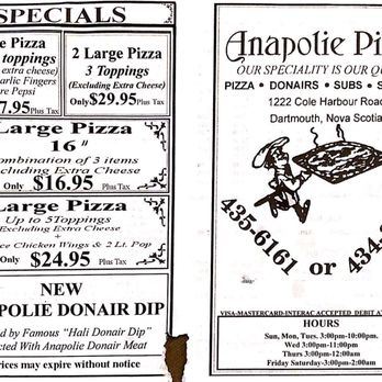 Anapolie Pizza - menu for anapolie pizza - Pizza Near Me - Dartmouth, Nova Scotia Anapolie Pizza - menu for anapolie pizza - Pizza Near Me - Dartmouth, Nova Scotia