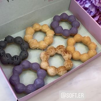 Mochi Dough - black sesame, mango, taro, taro, creme brûlée, and old fashioned - Donuts Near Me - Sacramento, California