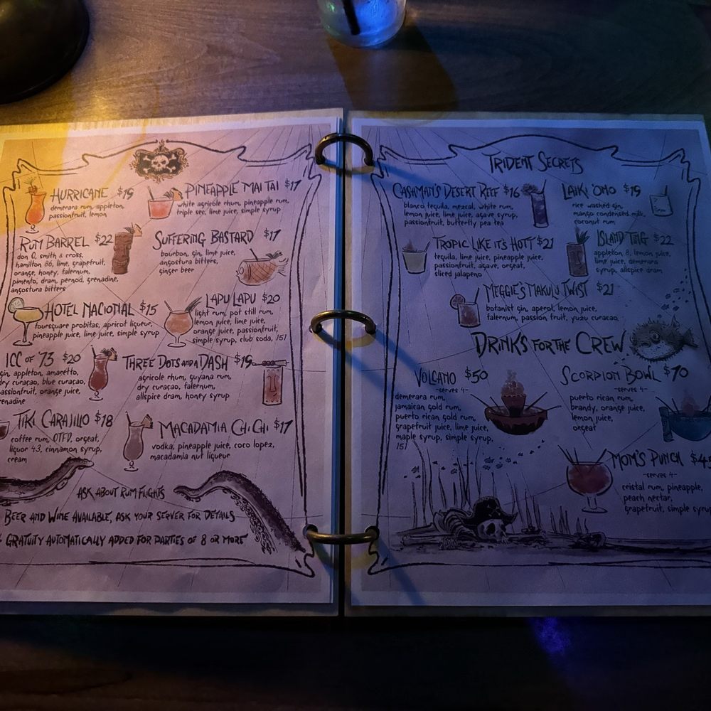 The Fallen Trident - Menu August 2026 - Tiki Bars Near Me - Santa Clarita, California The Fallen Trident - Menu August 2026 - Tiki Bars Near Me - Santa Clarita, California