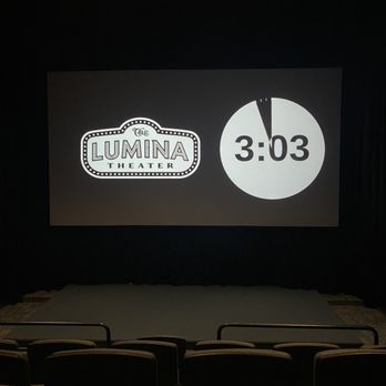 The Lumina Theater - Screen with countdown to the start of the movie. - Cinema Near Me - Chapel Hill, North Carolina