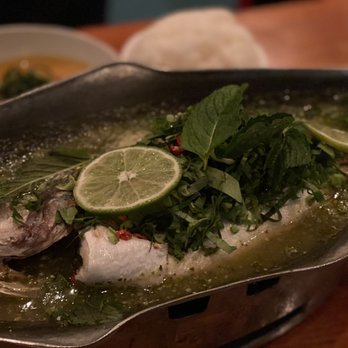 Fish Cheeks - Steamed Fish with Thai Herbs - Seafood Near Me - New York, New York Fish Cheeks - Steamed Fish with Thai Herbs - Seafood Near Me - New York, New York