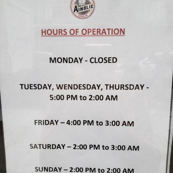 Ainslie - Hours of operation - Beer Gardens Near Me - Brooklyn, New York