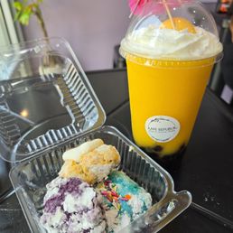 Mango shake with Boba. Mango shake with Boba.