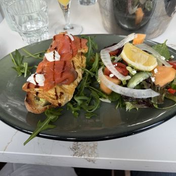 Carolina - Avocado toast with smoked salmon and egg omelette - Pizza Near Me - Toronto, Ontario