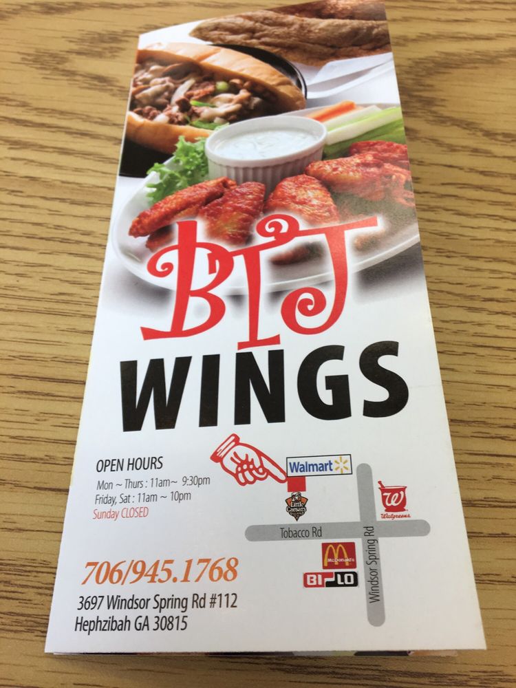 wings to go tobacco rd BTJ Wings, Hephzibah