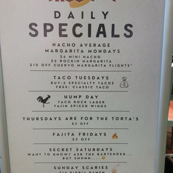 Taco Rock - Daily specials menu - Tacos Near Me - Oakton, Virginia Taco Rock - Daily specials menu - Tacos Near Me - Oakton, Virginia