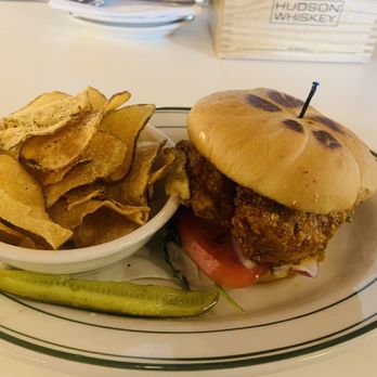 The Hayden - Chili garlic chicken sandwich and house chips - Bars Near Me - San Antonio, Texas The Hayden - Chili garlic chicken sandwich and house chips - Bars Near Me - San Antonio, Texas