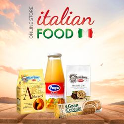 Italian Food - Mulino Bianco Cookies, Yoga Fruit Juices.