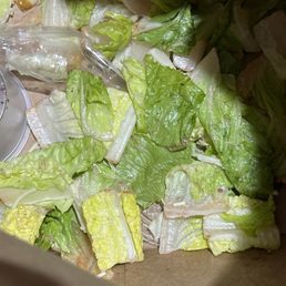 this is 98% of the lettuce i took out of my caesar salad.