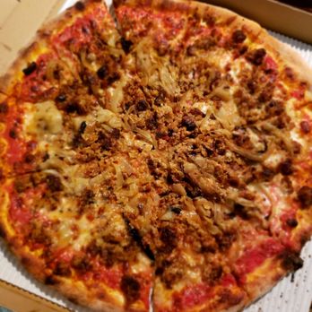 Custom Pie and Bar - Sausage and fennel pizza. Good flavor has quite a bit of sweetness. Hot sauce and/or chili flakes help balance it out - Pizza Near Me - Moorpark, California Custom Pie and Bar - Sausage and fennel pizza. Good flavor has quite a bit of sweetness. Hot sauce and/or chili flakes help balance it out - Pizza Near Me - Moorpark, California
