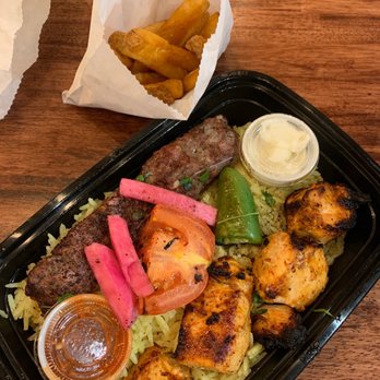 Mazra - Beef and Chicken Kabob Plate - Middle Eastern Near Me - San Bruno, California Mazra - Beef and Chicken Kabob Plate - Middle Eastern Near Me - San Bruno, California