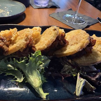 George Roberts - Fried green tomatoes with pimento cheese and bacon jam. - Seafood Near Me - Cayce, South Carolina George Roberts - Fried green tomatoes with pimento cheese and bacon jam. - Seafood Near Me - Cayce, South Carolina
