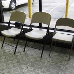 Chairs inside the carryout side of the store