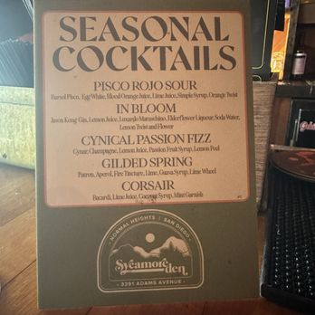 Sycamore Den - Menu - Cocktail Bars Near Me - San Diego, California