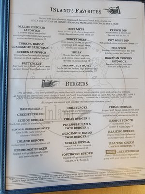 Menu photo 5 Inland Cafe Baker City, OR