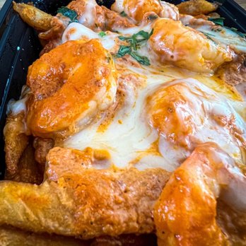 More Curry! - Butter shrimp poutine fries 5/5 stars - Indian Near Me - Corona, California