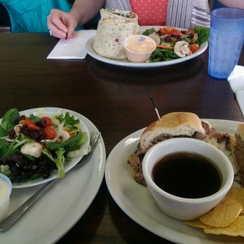 Sis's Cafe & Catering - French dip with Swiss cheese and chicken ranch wrap. - Coffee & Tea Near Me - Anchorage, Alaska