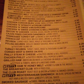 Westy's - Menu - American Near Me - Memphis, Tennessee Westy's - Menu - American Near Me - Memphis, Tennessee