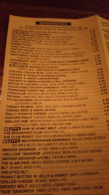 Menu photo 8 Westy's Memphis, TN