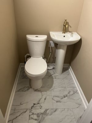 Closet to Half Bath - Converted a closet into a half bath Closet to Half Bath - Converted a closet into a half bath