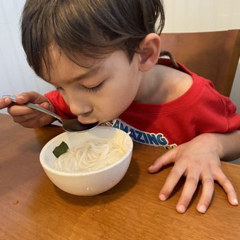Jasmine Garden - Lucas enjoying his pho noodles - Chinese Near Me - Riverside, California