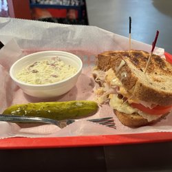 Brick Deli - Thompson Turkey Reuben w/potato salad.
