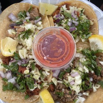 Casa De Tacos Neza - Tacos of  Asada , adobada, carnitas and chorizo. They also have chicken but I got these 4. - Mexican Near Me - Madera, California