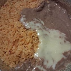 DOS Primos - Enchiladas Supreme,Beef Chimichanga, Rice and Beans