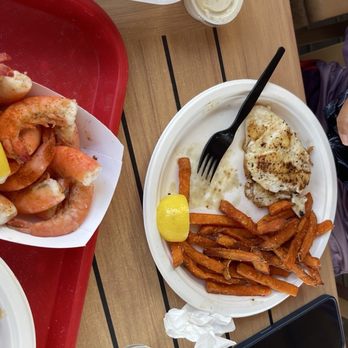 Key Largo Fisheries - Peal and Peel & Eat Shrimp; grilled grouper and fries. 2026. - Seafood Near Me - Key Largo, Florida Key Largo Fisheries - Peal and Peel & Eat Shrimp; grilled grouper and fries. 2026. - Seafood Near Me - Key Largo, Florida
