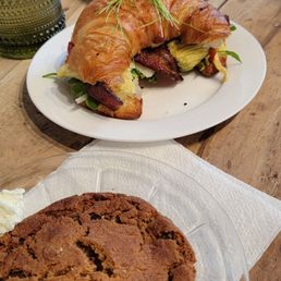 Ginger Molasses Cookie and Breakfast Sandwich on Croissant Ginger Molasses Cookie and Breakfast Sandwich on Croissant