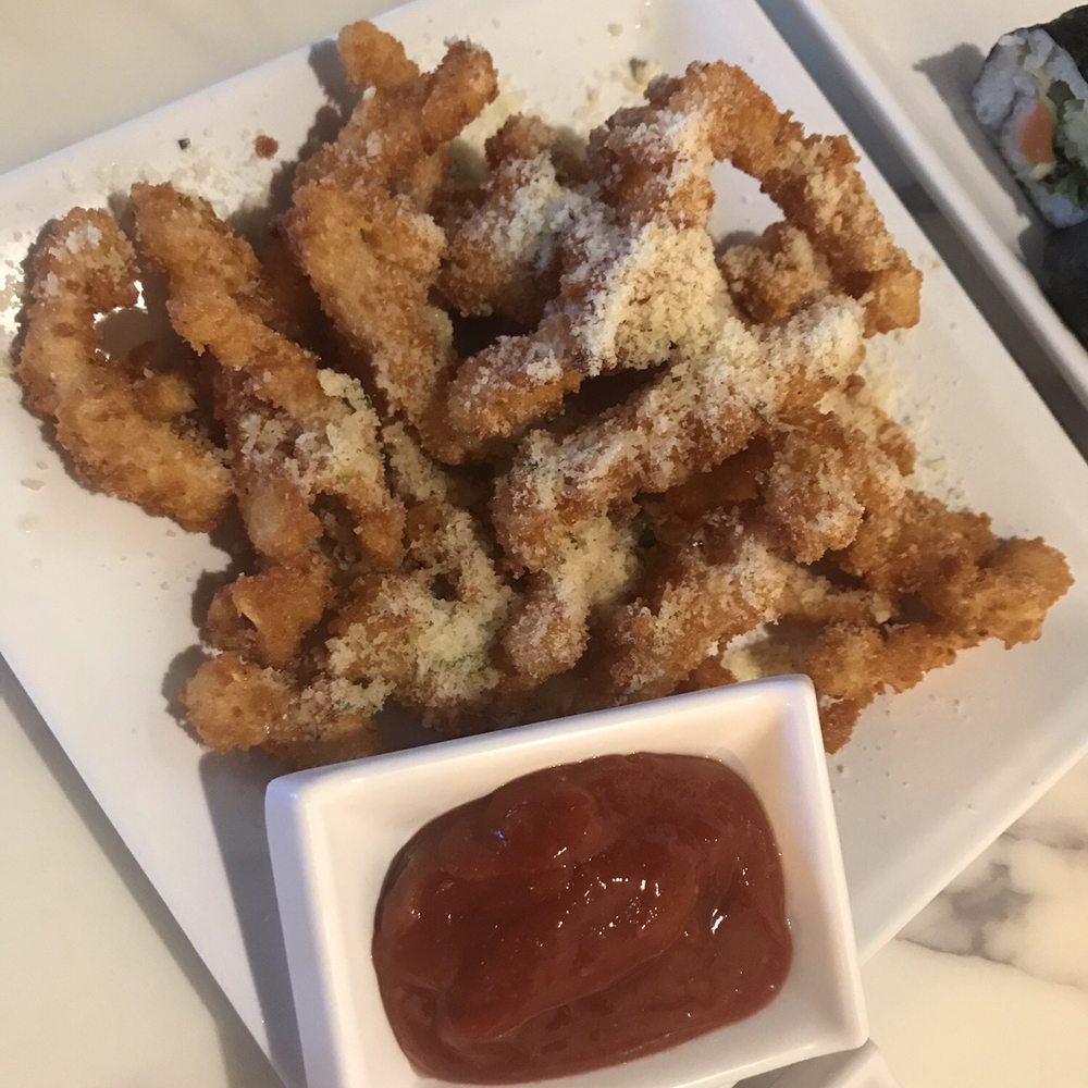 Chihiro Sushi & Bar - Calamari - the breading was a little bit too hard - Sushi Bars Near Me - Euless, Texas