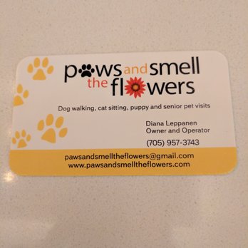 Paws and Smell The Flowers - Business card - Dog Walkers Near Me Paws and Smell The Flowers - Business card - Dog Walkers Near Me