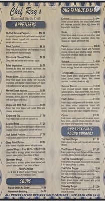 Menu photo 2 Chef Rays Diamond Bar And Grill East Liverpool, OH