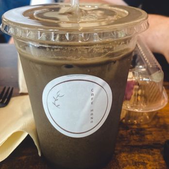 Cafe Hana - Iced Houjicha Latte - must get. - Coffee & Tea Near Me - Irving, Texas