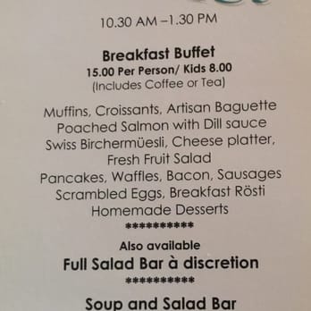 Tommy's Kitchen - Sunday Brunch Buffet Menu - Modern European Near Me - Idyllwild, California