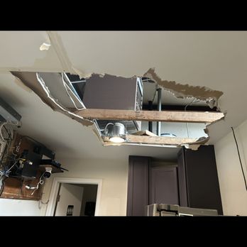 Father and Son Maintenance - Water leak took out ceiling - Handyman Near Me Father and Son Maintenance - Water leak took out ceiling - Handyman Near Me