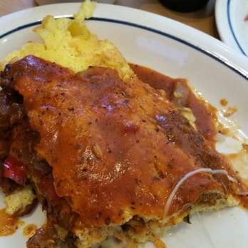 IHOP - Chorizo Omelet, not happy new item, sauce is disgusting,  not sure what chorizo this is. - Breakfast & Brunch Near Me - Frisco, Texas
