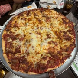 Sausage and pepperoni pizza