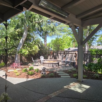 Gardelle Construction & Landscape - Brick patio and fire pit and extended aggregate patio - Landscaping Near Me - Concord, California