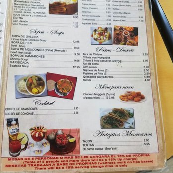 Pupusas and More - a menu for a restaurant - Salvadoran Near Me - Houston, Texas