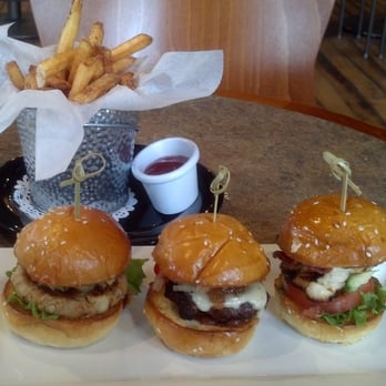 Waterworks Cafe - Land, Air and Sea Slider Trio: Bison Burger, Southwestern Chicken and Crab Cake - Sandwiches Near Me - Manchester, New Hampshire Waterworks Cafe - Land, Air and Sea Slider Trio: Bison Burger, Southwestern Chicken and Crab Cake - Sandwiches Near Me - Manchester, New Hampshire