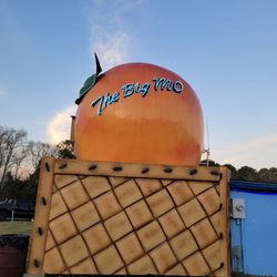 The Big Mo - Inside this giant peach is where movie projector is
