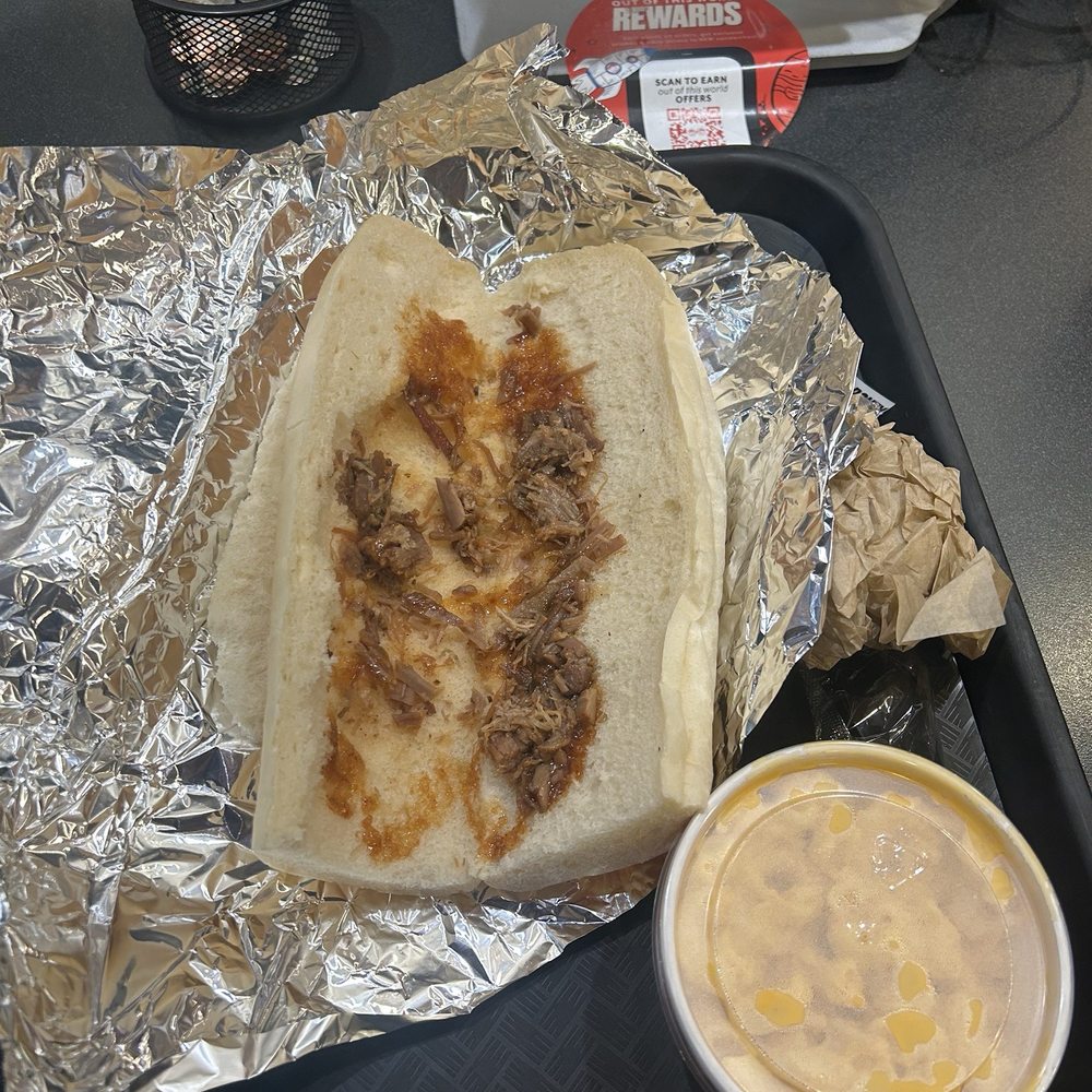 Erbert and Gerbert's - "Neuron" sandwich. Brisket and Mac and cheese. WHERE IS THE DAMN MEAT!!??!!? - Soup Near Me - Winona, Minnesota Erbert and Gerbert's - "Neuron" sandwich. Brisket and Mac and cheese. WHERE IS THE DAMN MEAT!!??!!? - Soup Near Me - Winona, Minnesota