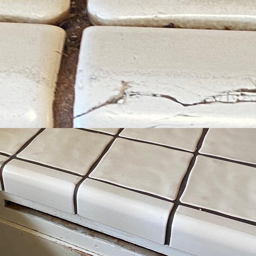 Regrout Systems - The cracked tile (above) was replaced (below) - Grout Services Near Me - Long Beach, California Regrout Systems - The cracked tile (above) was replaced (below) - Grout Services Near Me - Long Beach, California