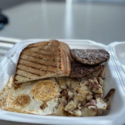 Sophia's Deli - 2 eggs platter with sausage and home fries