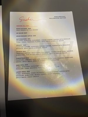 Menu photo 1 RAW Redding, CA