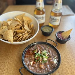 Bean Dip, chips and salsa Bean Dip, chips and salsa