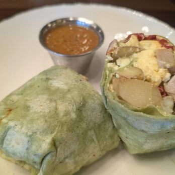 Carillon Kitchen - Breakfast wrap with chicken sausage - New American Near Me - Kirkland, Washington