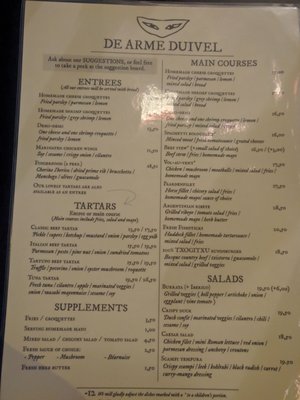 Menu photo 3 De Arme Duivel Antwerp, VAN Menu photo 3 De Arme Duivel Antwerp, VAN